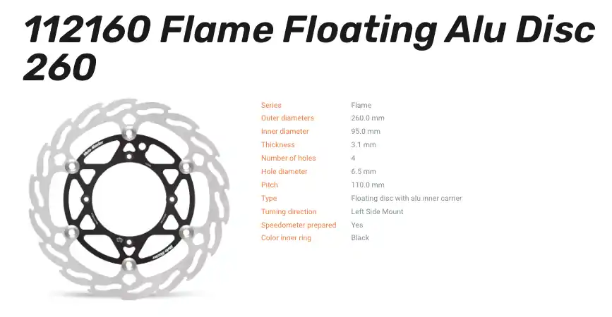Bestseller Moto-Master Bremsscheibe Flame Floating Alu vorn passend für GasGas / Husqvarna / KTM - 112160