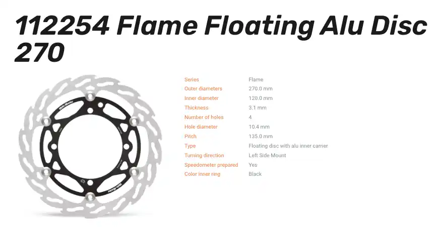 Neu Im Sortiment Moto-Master Bremsscheibe Flame Floating Alu-Disc vorn passend für Sherco - 112254