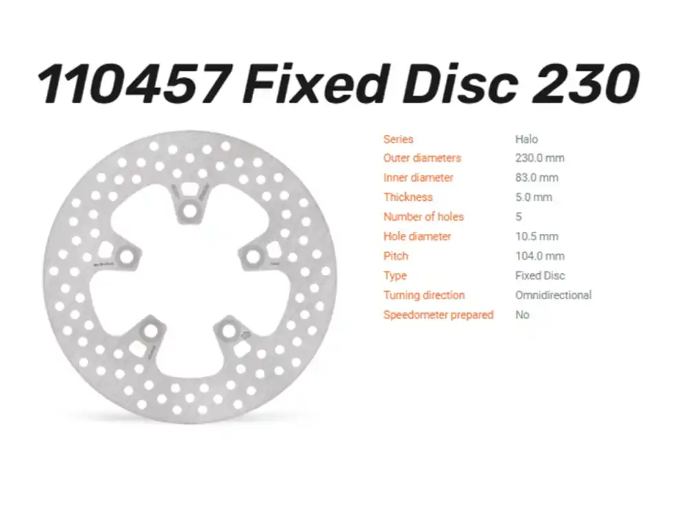 Echt Moto-Master Bremsscheibe Halo hinten passend für Kawasaki ZX-7R / ZX-7RR Ninja / ZX-9R - 110457