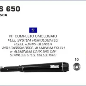 Beliebt Arrow Komplettanlage 2:1 Rebel Aluminium Schwarz passend für Kawasaki Vulcan S 650