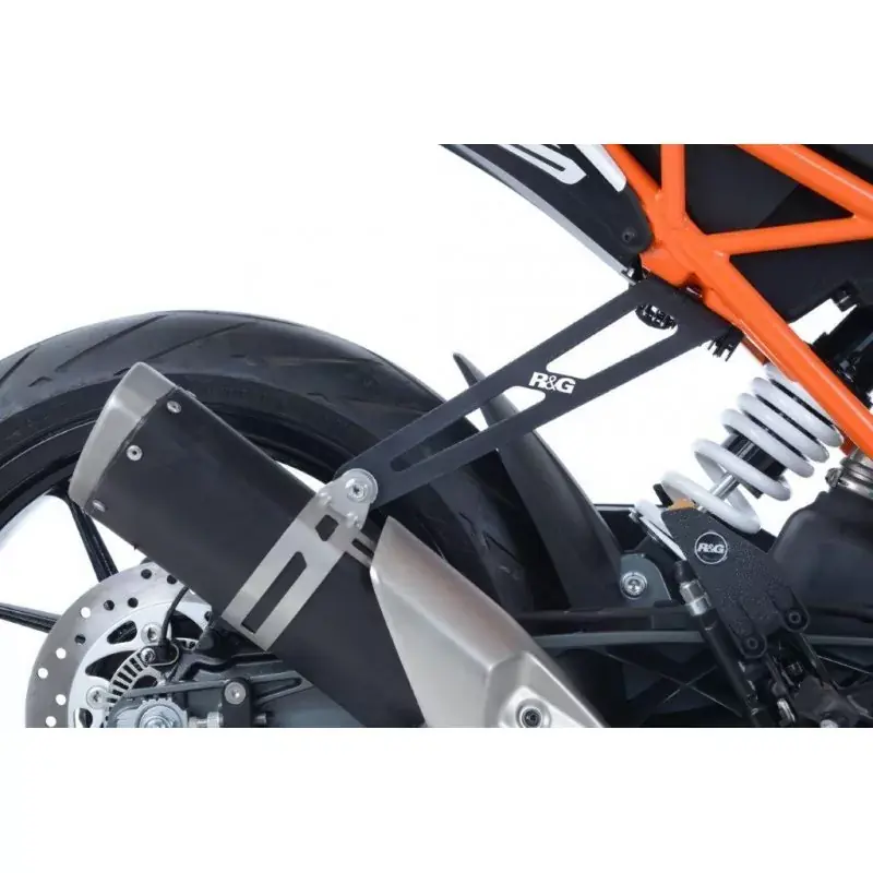 R&G Racing Auspuffhalter BLACK passend für KTM Duke 125 2017–2023 Gratis Versand