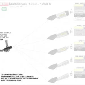 Arrow Zwischenrohr ohne Katalysator passend für Ducati Multistrada 1260 / 1260 S (2018–2019) Kostenloser Rückversand