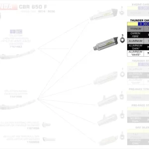 Abverkauf Arrow Thunder Aluminium Endschalldämpfer passend für Honda CBR 650 F / CB 650 F