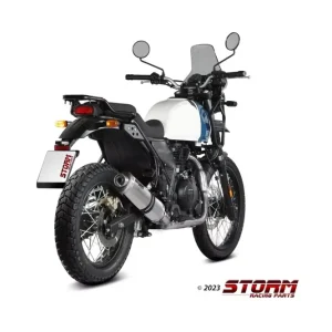 Versand Am Gleichen Tag STORM by MIVV Oval Edelstahl Endschalldämpfer passend für Royal Enfield Himalayan & Scram 411