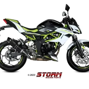 Markenware STORM by MIVV GP-C Edelstahl Schwarz Endschalldämpfer passend für Kawasaki Ninja 125 19-23