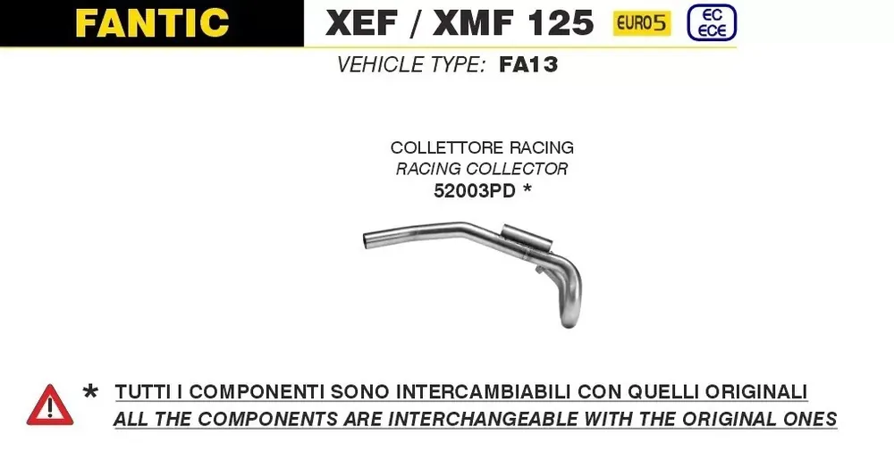 Aktuell Arrow Krümmer passend für Fantic Motor XEF / XMF 125 (ab 2023)