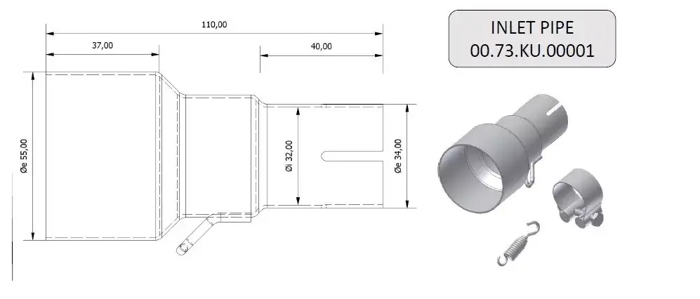 MIVV Verbindungsrohr 55 -> 32 mm Neuheit