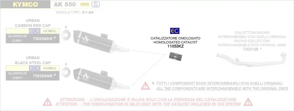 Abverkauf Arrow Einschubkatalysator passend für Yamaha T-Max 530 17-19 / Honda ADV 350 ab 22