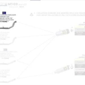 Arrow Krümmer High Version mit Kat passend für Yamaha MT-09 21-23 Neue Kollektion