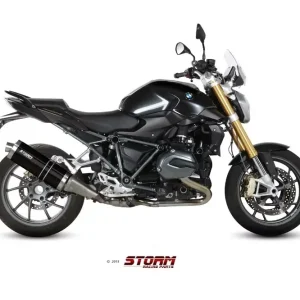 Storm by MIVV OVAL Endschalldämpfer schwarz passend für BMW R 1200 R / RS (2015–2018) Versand Am Gleichen Tag