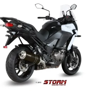Storm by MIVV OVAL Endschalldämpfer Edelstahl Schwarz passend für Kawasaki Versys 1000 (2015–2018) Letzte Chance