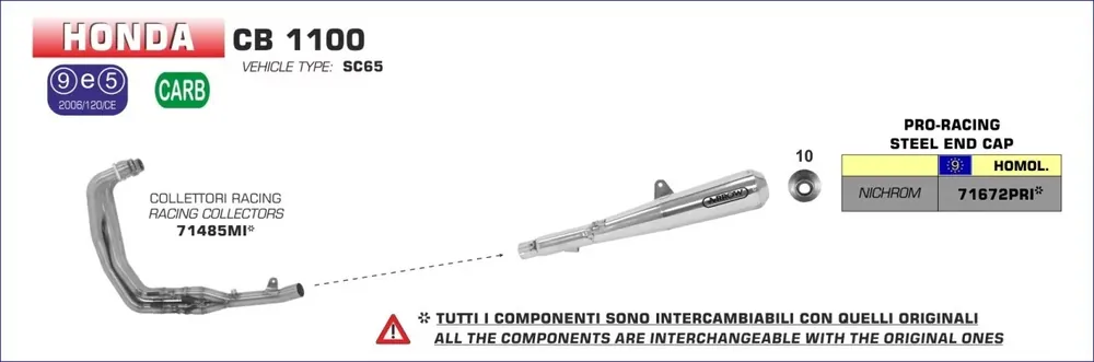 Neue Kollektion Arrow Racing Krümmer passend für Honda CB 1100 13-16
