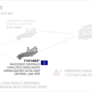 Markenprodukt Arrow Verbindungsrohr mit Kat passend für KTM 950 SM/SMR & 990 SM/SMR