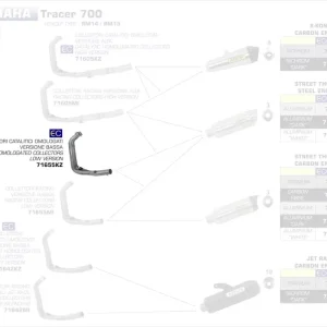Arrow Low Version Krümmer mit Kat passend für Yamaha MT-07 & Tracer 700 Aktuell