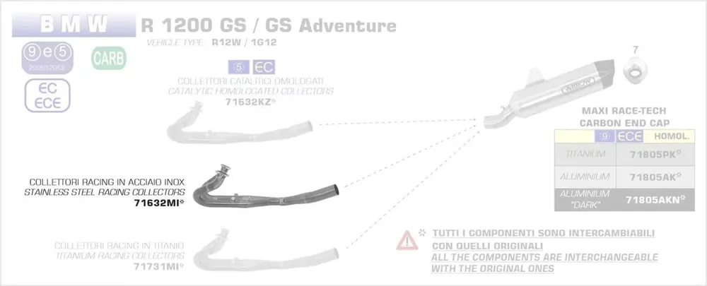 Arrow Racing Krümmer passend für BMW R 1200 GS / Adventure 17-18 Wochenendangebot