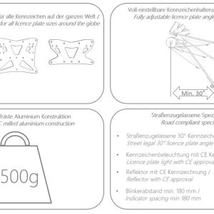 Neuheit MG Biketec Kennzeichenhalter passend für Husqvarna 125 Svartpilen ab 2024