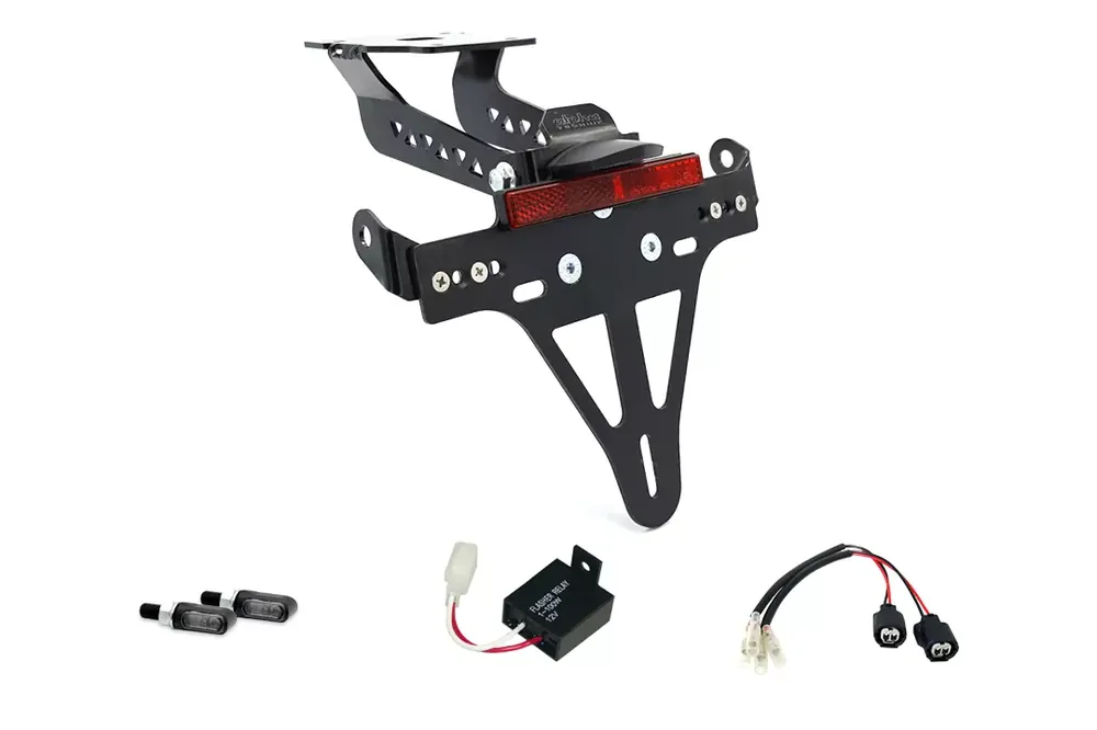 Highlight alpha Technik Kennzeichenhalter-Blinker-Kit passend für Kawasaki Z900 ab 2020 (Hinten)