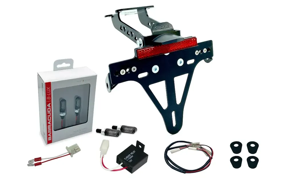 Sonderaktion alpha Technik Kennzeichenhalter-Blinker-Kit M-LED (vorne + hinten) passend für Yamaha YZF-R125 ab Modelljahr 2019