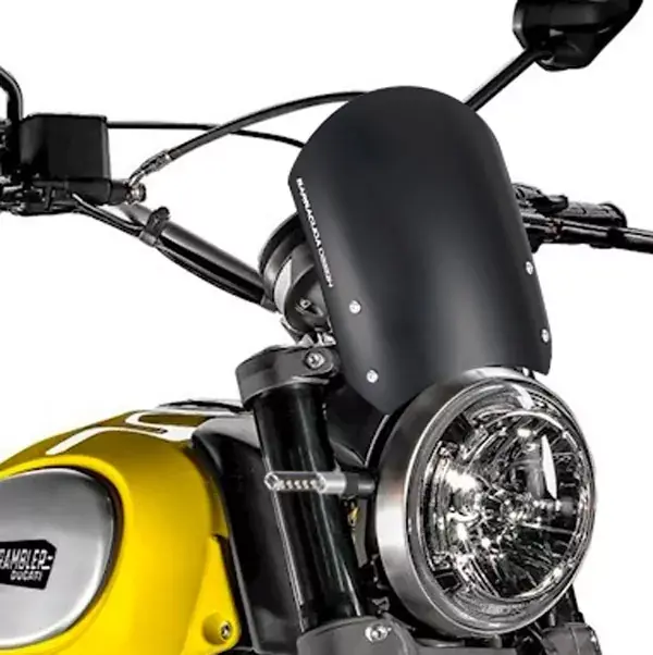 Barracuda Windschild Aerosport Aluminium Schwarz passend für Ducati Scrambler (2015 - 2017) Beliebt