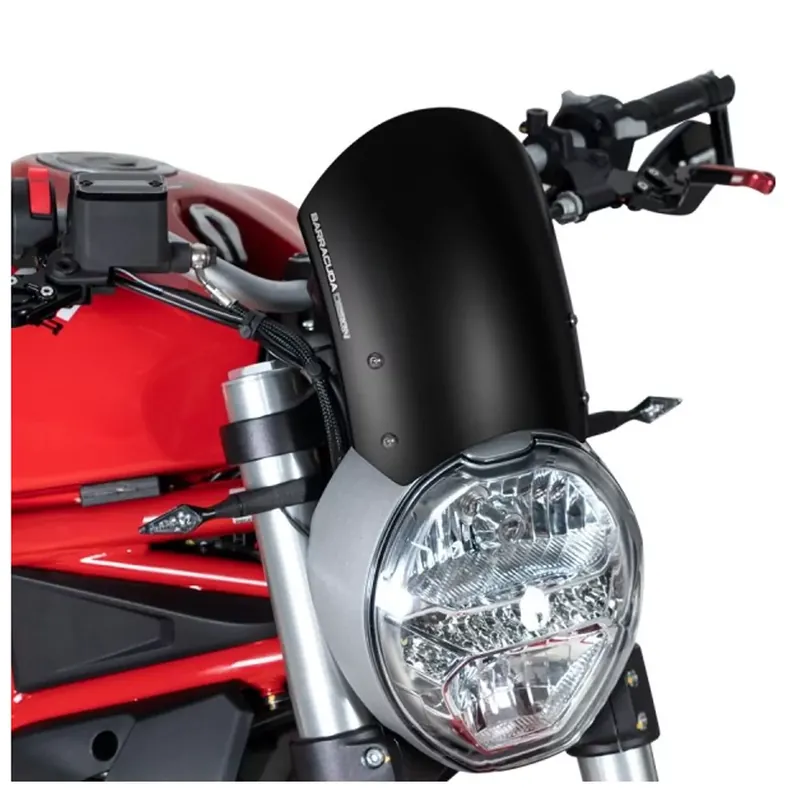 Barracuda Windschild Aerosport Aluminium Schwarz passend für Ducati Monster 797 Begrenztes Angebot