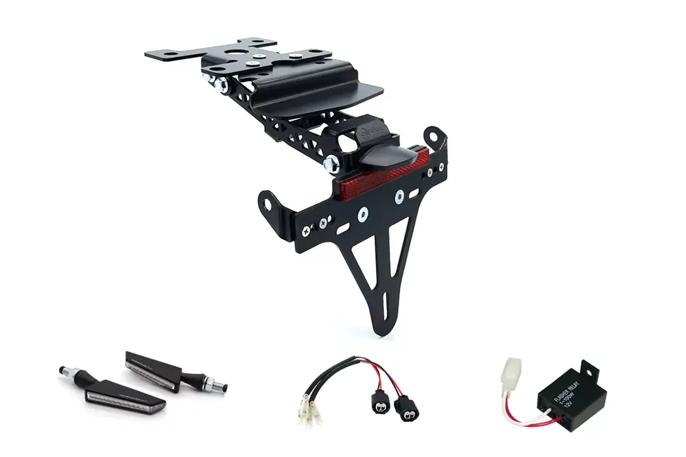 alpha Technik Kennzeichenhalter-Blinker-Kit SQ-LED passend für Kawasaki Z H2 ab Modelljahr 2020 (Hinten) Letzte Chance