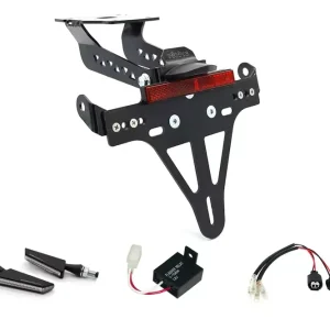 Preisknaller alpha Technik Kennzeichenhalter-Blinker-Kit passend für Kawasaki Z900 ab Modelljahr 2020 (Hinten)