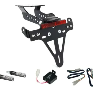 Preis Gesenkt alpha Technik Kennzeichenhalter-Blinker-Kit passend für Kawasaki Z900 2017-2019 (Hinten)