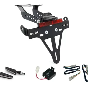 alpha Technik Kennzeichenhalter-Blinker-Kit passend für Kawasaki Z900 Modelljahr 2017-2019 (Hinten) Kostenloser Versand