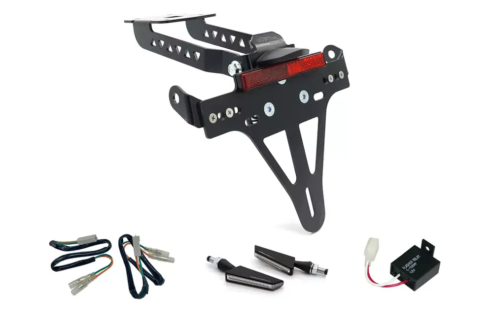 Bestpreis alpha Technik Kennzeichenhalter-Blinker-Kit SQ-LED passend für Kawasaki Z650 & Ninja 650 (2017-2019)