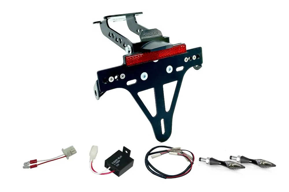 Garantierte Lieferung alpha Technik Kennzeichenhalter-Blinker-Kit M-LED passend für Yamaha MT125 ab 2019 (Hinten)