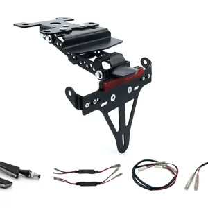 Zertifiziert alpha Technik Kennzeichenhalter-Blinker-Kit SQ-LED passend für Yamaha Tenere 700 ab Modelljahr 2019 (Hinten)