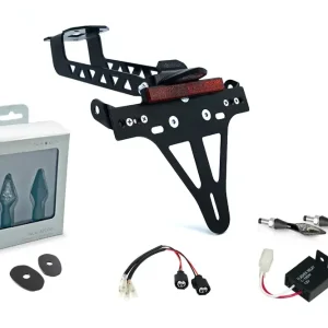 alpha Technik Kennzeichenhalter-Blinker-Kit X-LED passend für Kawasaki Versys 1000 ab 2019 Nur Für Kurze Zeit