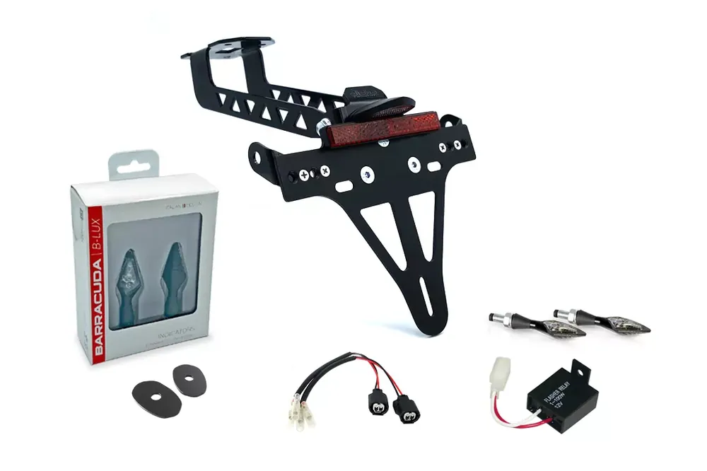 alpha Technik Kennzeichenhalter-Blinker-Kit X-LED passend für Kawasaki Versys 1000 ab 2019 Nur Für Kurze Zeit