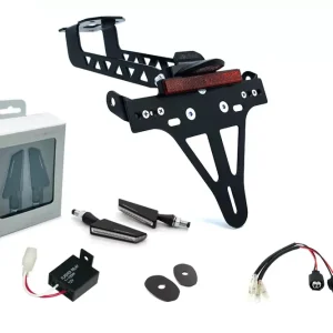 alpha Technik Kennzeichenhalter-Blinker-Kit SQ-LED passend für Kawasaki Versys 1000 ab Modelljahr 2019 Top-Seller