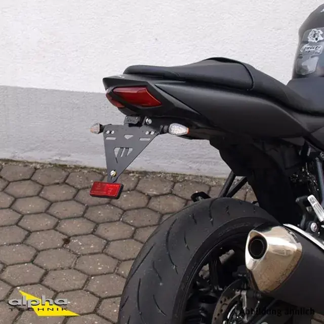 Markenprodukt alpha Technik Kennzeichenhalter passend für Suzuki SV650 WCX0 WCX1 Modelljahr 2016-