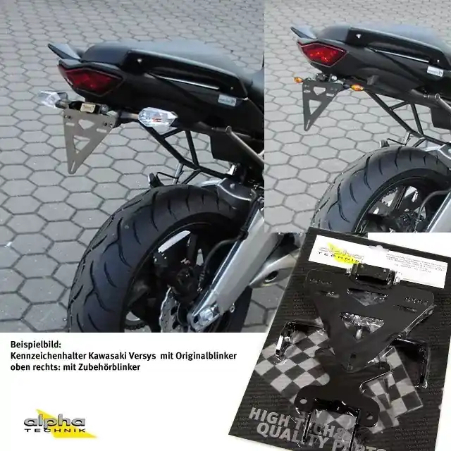 Nur Für Kurze Zeit alpha Technik Kennzeichenhalter passend für Kawasaki Versys 650 LE650C 2010–2014
