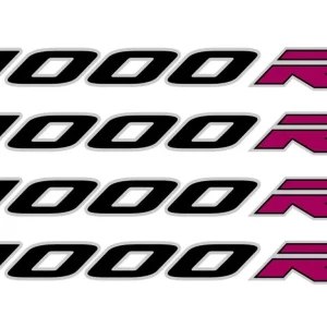 Markenprodukt Felgenbettaufkleber passend für BMW S 1000 R schwarz-dunkelrot