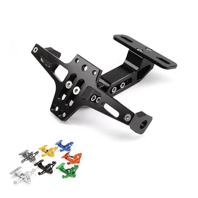 Top-Angebot Universal Motorrad Kennzeichenhalter aus CNC Aluminium schwarz eloxiert
