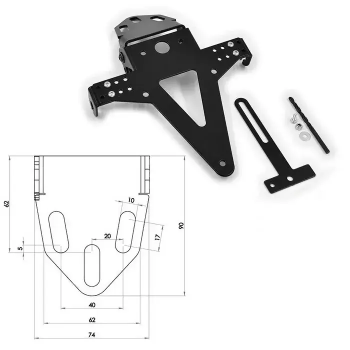Kennzeichenhalter Universal Typ 5 schwarz verstellbar inkl. Reflektorhalter Begrenztes Angebot