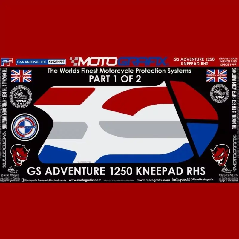 Motografix Tankschutz Knie Pads passend für BMW R1250 GS Adventure Letzte Chance