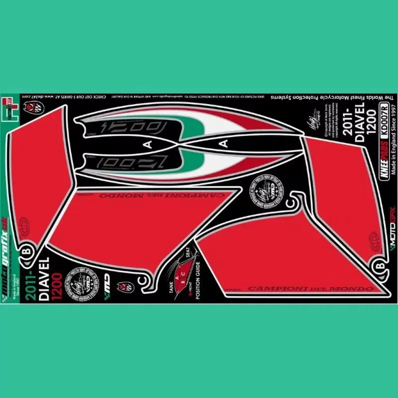 Motografix Tankschutz Knie Pads passend für Ducati DIAVEL 1200 KD007R Mega-Angebot