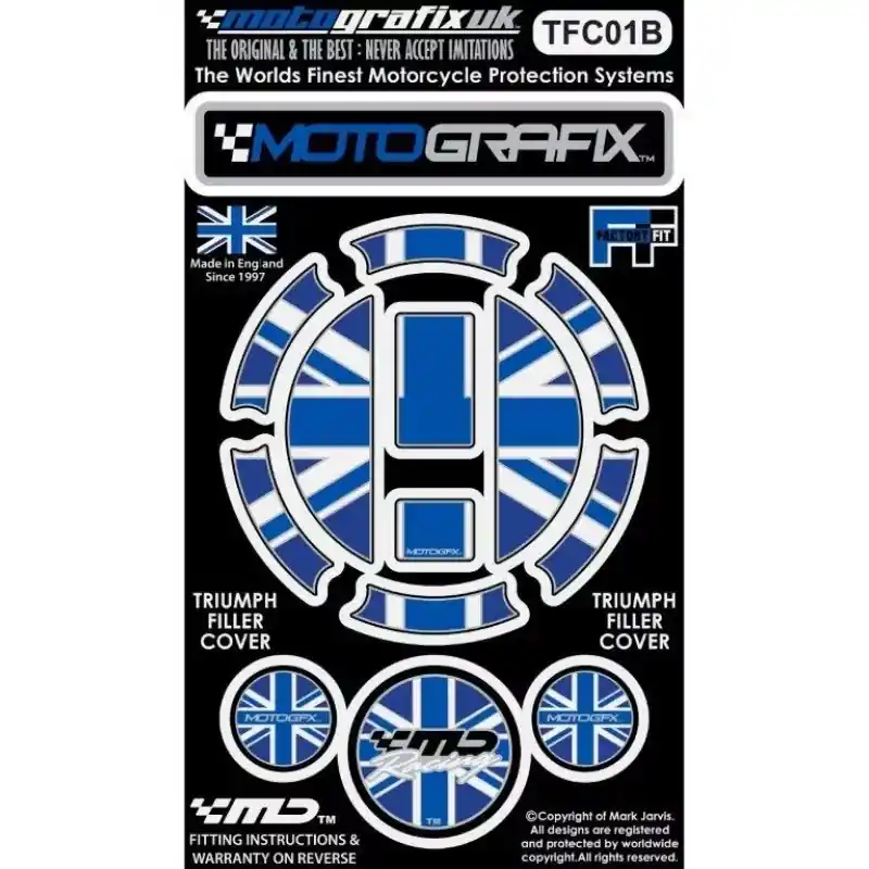 Beliebt Motografix Tankdeckel Protektor passend für Triumph Modelle TFC01B