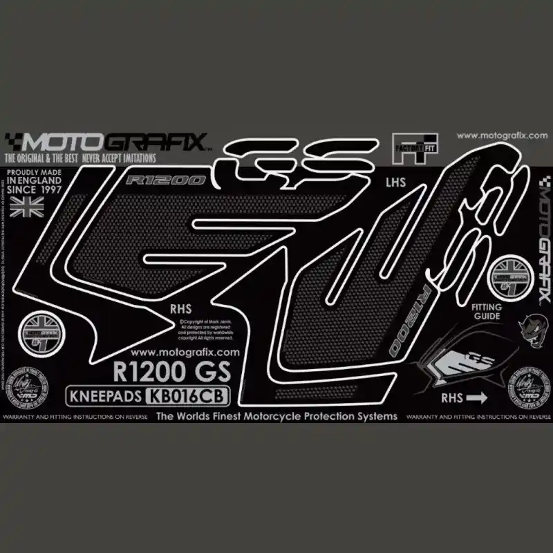 Motografix Tankschutz Knie Pads passend für BMW R1200 GS 2017 - KB016CB Preis Gesenkt