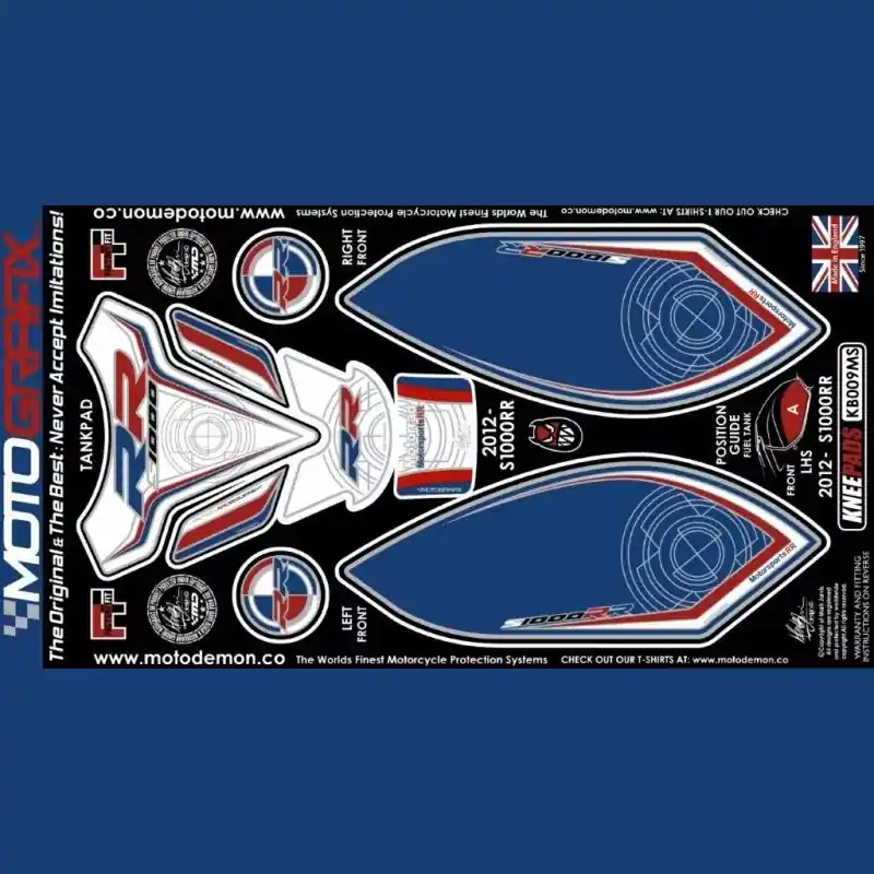 Letzte Chance Motografix Tankschutz Knie Pads passend für BMW S1000 RR 2012-2014