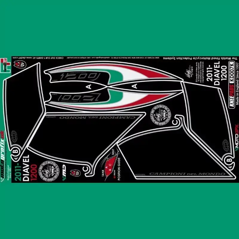 Motografix Tankschutz Knie Pads passend für Ducati Diavel 1200 KD007K Nur Heute