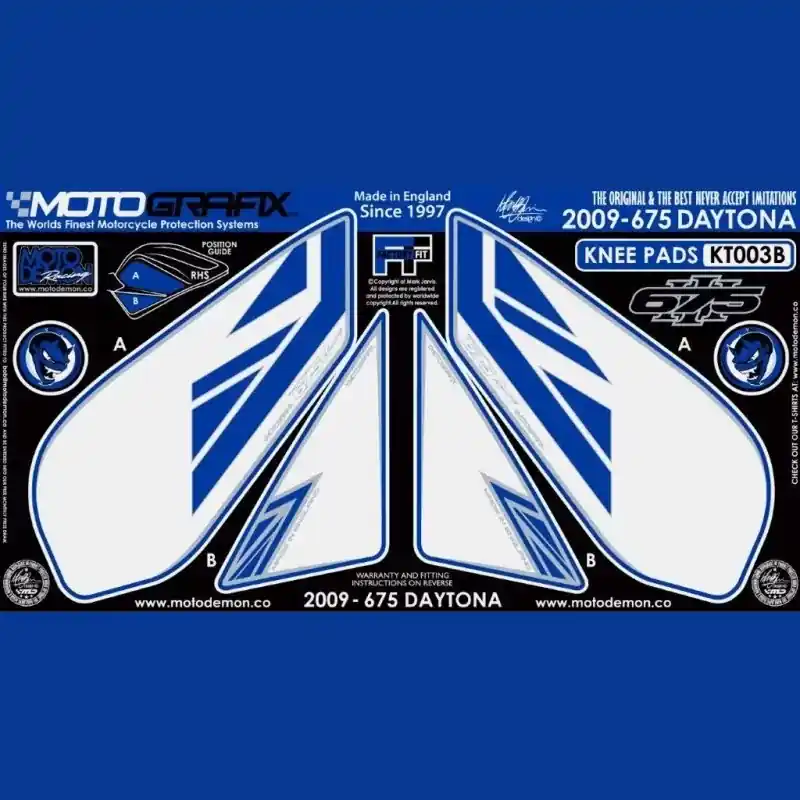 Motografix Tankschutz Knie Pads passend für Triumph Daytona 675 2009 Echt