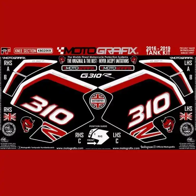 Kracherpreis Motografix Tankschutz Knie Pads passend für BMW G310R