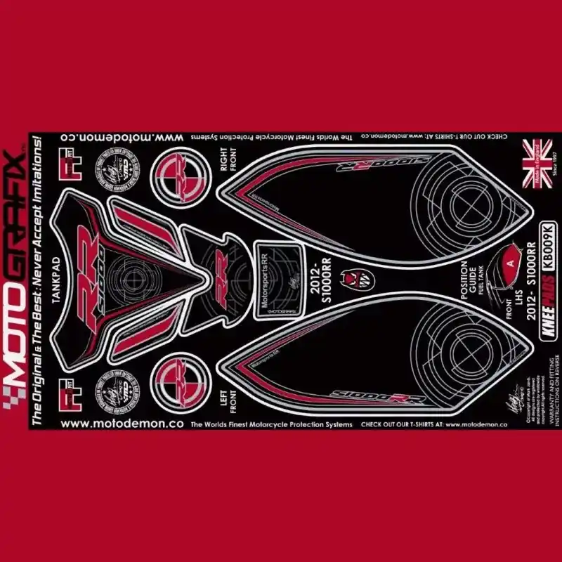 Kostenloser Versand Motografix Tankschutz Knie Pads passend für BMW S1000 RR 2012-2014