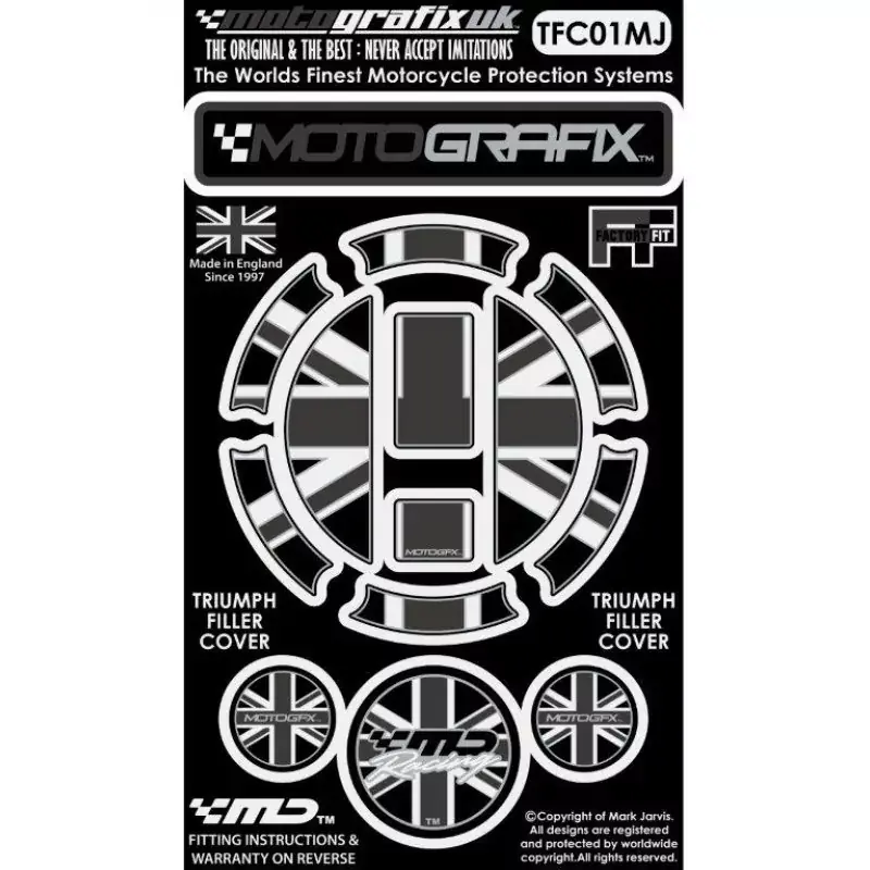 Motografix Tankdeckel Protektor passend für Triumph Modelle TFC01MJ Neue Ware