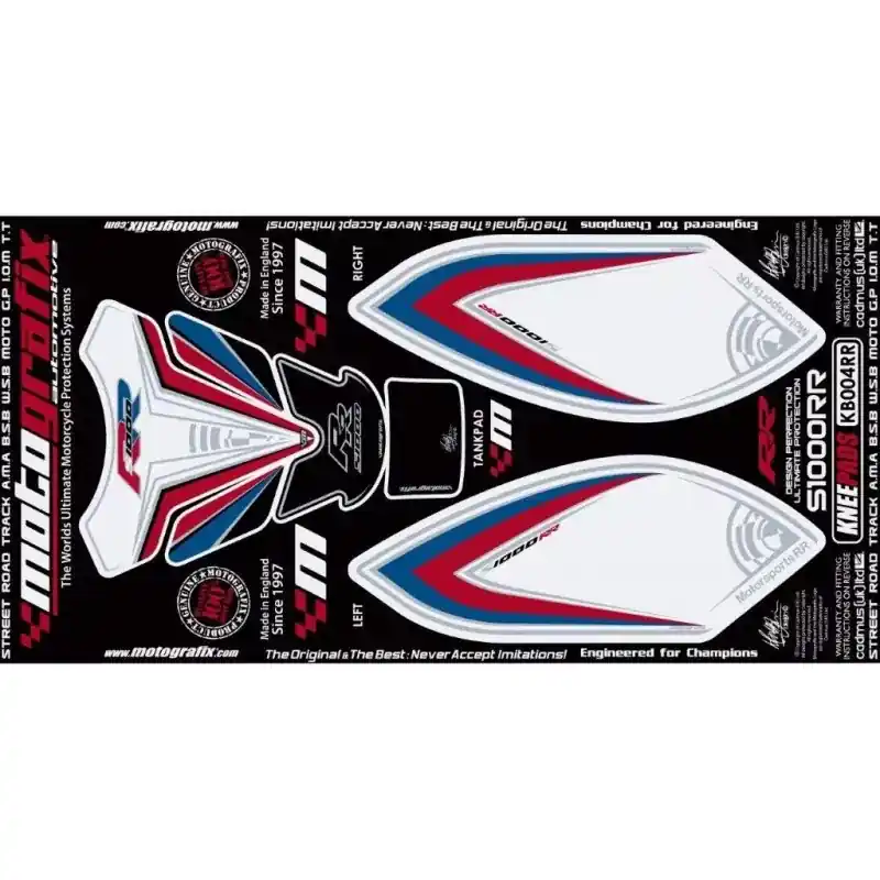 Schneller Versand Motografix Tankschutz Knie Pads passend für BMW S1000 RR 2009-2011